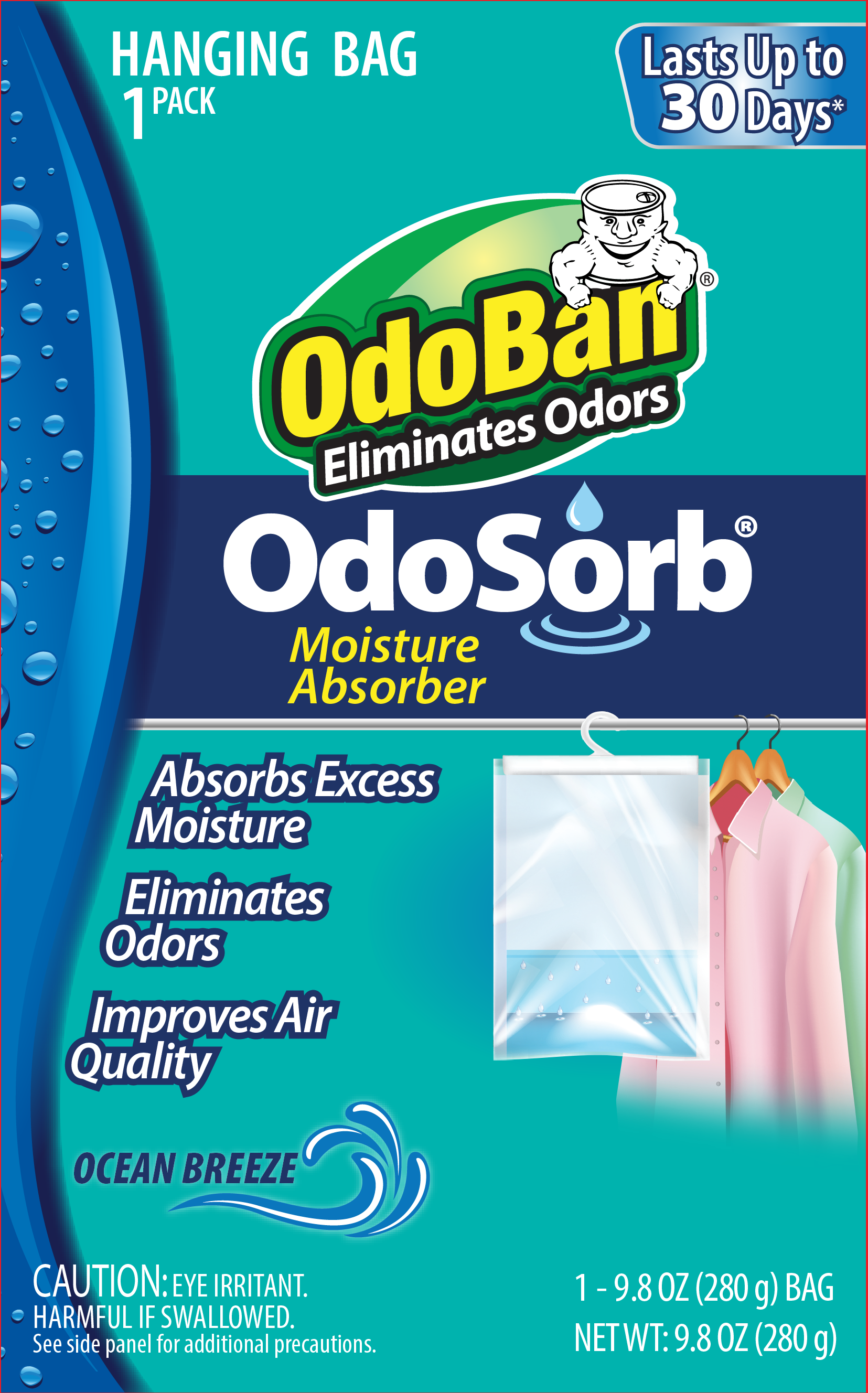OdoBan® OdoSorb Moisture Absorber Ocean Breeze - OdoBan® - Odor Eliminator  - Air Freshener - Disinfectant - Sanitizer - Fabric and Laundry Freshener -  All-in-One - The Original by Clean Control